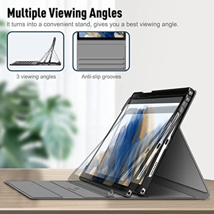 Fintie Tastatur Hülle für Samsung Galaxy Tab A8 10.5 Zoll 2022/2021 SM-X200/X205/X207 - Magnetisch Abnehmbare Bluetooth Tastatur, Deutsches Layout, Schutzhülle mit Ständer, Don't Touch – Bild 3