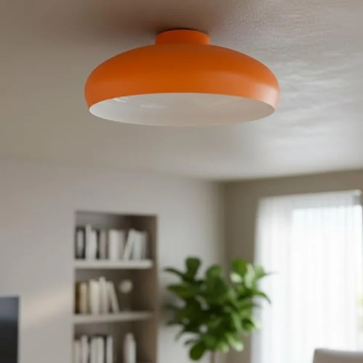 bamyum Deckenlampe Orange Weiß Androa Ø40 cm 1 flammig E27 Vintage Retro Schlafzimmer – Bild 4