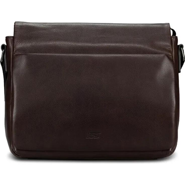 Jost London Messenger, Leder Tasche mit 34 cm Laptopfach, braun