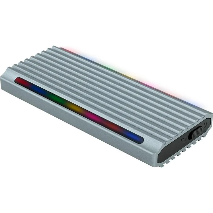 Tooq Technology CAJA EXTERNA TQE-2221G "SHINOBI", M.2 Festplattengehäuse mit USB-A, 10 Gbit/s, bis zu 2 TB, Grau