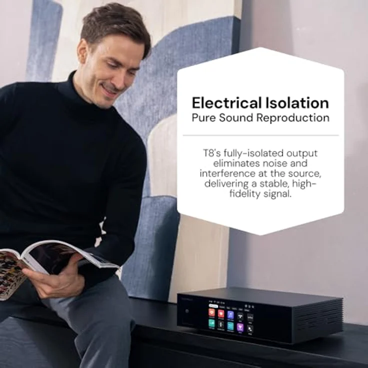Eversolo T8 Music Streamer Transport mit Fernbedienung, Duale Femtosekunden-Taktgeber, vollständig elektrisch isolierter Ausgang, Unterstützung für Tidal und Qobuz, Aluminium-Gehäuse, Wi-Fi 6 – Bild 3