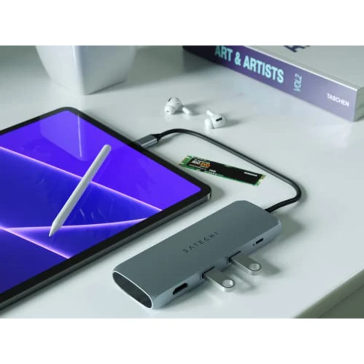 SATECHI USB-C Hybrid Multiport Adapter - Integrierter SSD-Speicher, 4K HDMI 60Hz, USB-C PD, USB-A 3.1 - Space Grau - Preisvergleich – Bild 5