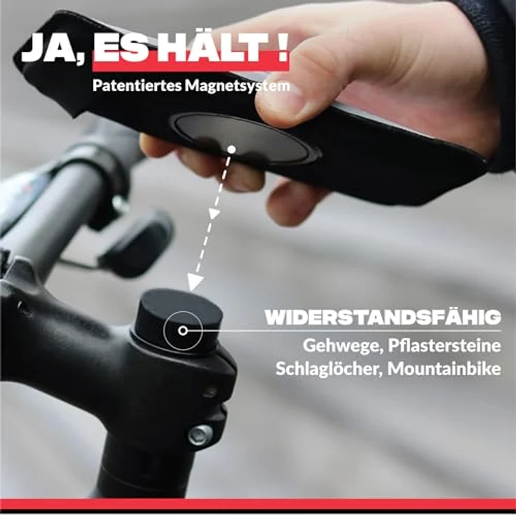 Shapeheart Telefonhalterung für Fahrradgabel, abnehmbare magnetische Hülle, schwarz, einfache Installation, optimierte Kompatibilität für Smartphones – Bild 2