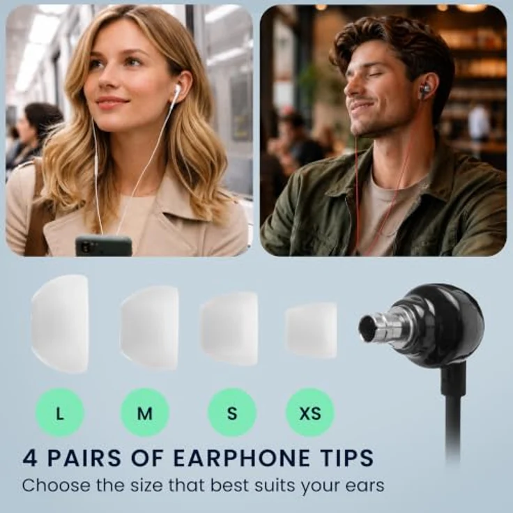 kwmobile 8x Ersatzpolster für Sennheiser CX 300S / CX 6.00BT / Momentum In-Ear - Silikon Ohrstöpsel in 4 Größen für optimalen Tragekomfort – Bild 3