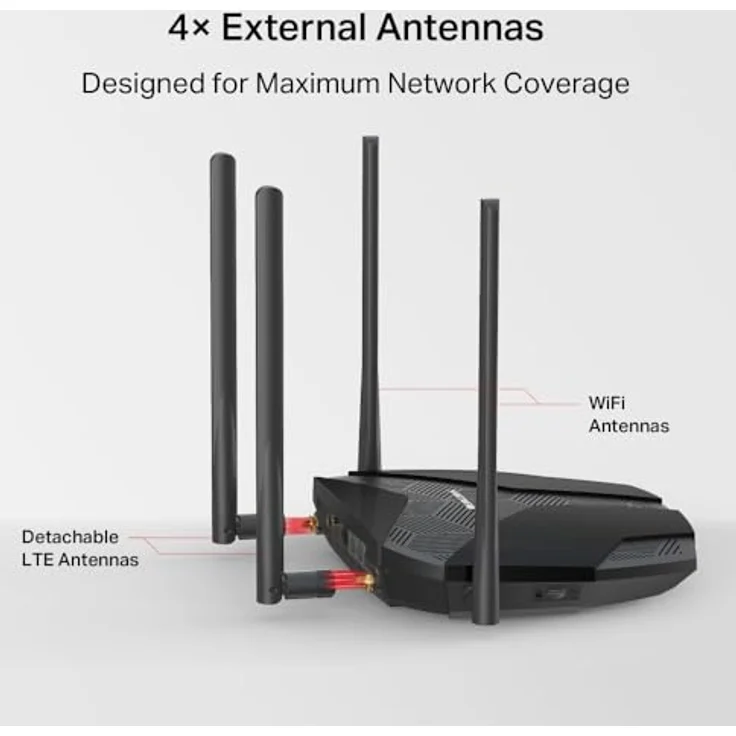 Mercusys MB235-4G, WLAN Router mit 4 Ethernet-Anschlüssen, LTE-SIM-Slot und Sicherheitsfunktionen, Schwarz – Bild 8
