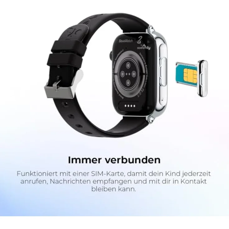 SaveFamily SaveWatch Plus 2, Kindersmartwatch mit GPS, Kamera, SOS Knopf und Nano SIM – Bild 5