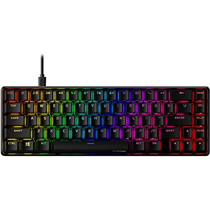 HyperX Alloy Origins 65 – Mechanische Gaming-Tastatur - Ultrakompakter 60% Formfaktor - HyperX Red Switch (Linear) - Double Shot PBT-Keycaps- RGB-LED Hintergrundbeleuchtung – Bild 1