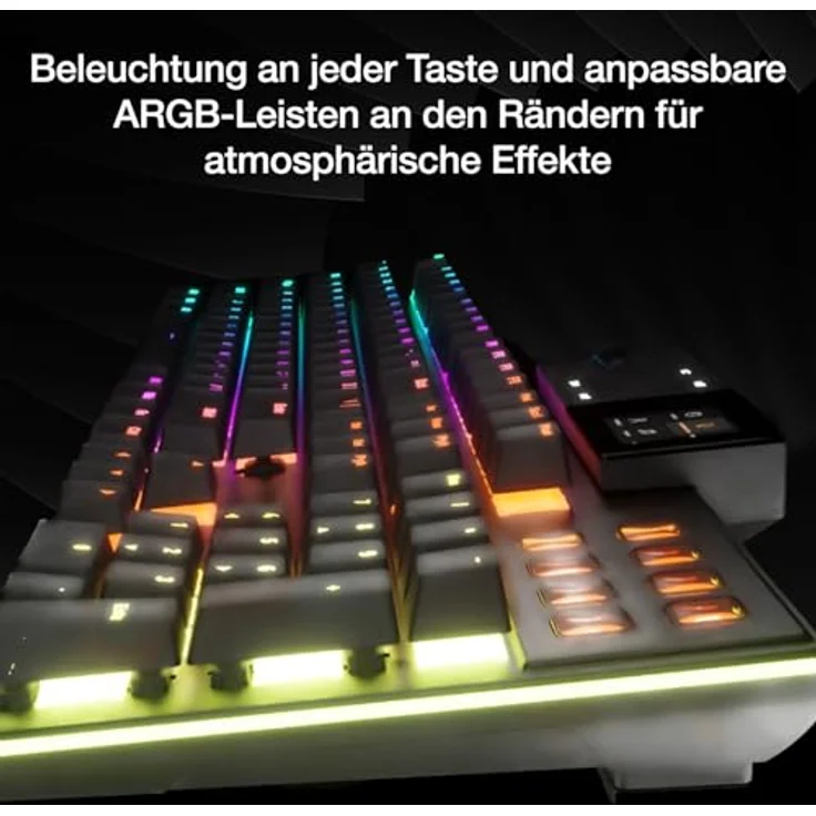 be quiet! Dark Mount Silent Tactile UK ISO Tastatur, 8 Display-Tasten, Media Dock, hot-swap-fähiger Nummernblock, PBT-Tastenkappen, RGB-Beleuchtung, schwarz – Bild 7