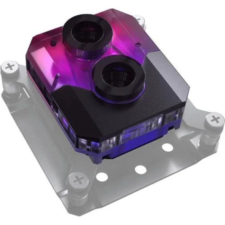 Phanteks Glacier EZ-Fit 450CPU, RGB CPU-Wasserkühler mit 100% Kupferbasis und integrierten 16-mm-Anschlüssen, schwarz