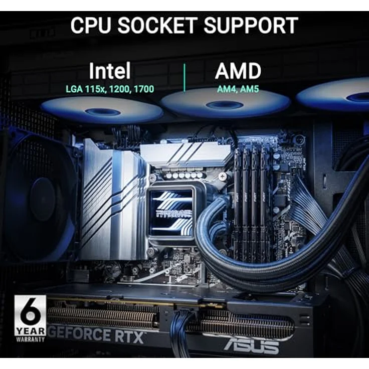 ASUS Prime LC 360 ARGB All-in-One-Flüssig-CPU-Wasserkühlung, leistungsstarke vorinstallierte ARGB-Lüfter, anpassbarer Infinity-Spiegel, 400 mm Schläuche, CPU-Sockel Intel LGA 1851, 1700, 1200, 115X, AMD AM5, AM5 – Bild 5