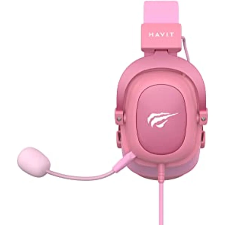 Havit H2002D Gaming Headset, kabelgebunden, rosa, 53mm Lautsprecher, hervorragende Geräuschunterdrückung und anpassbares Mikrofon – Bild 3
