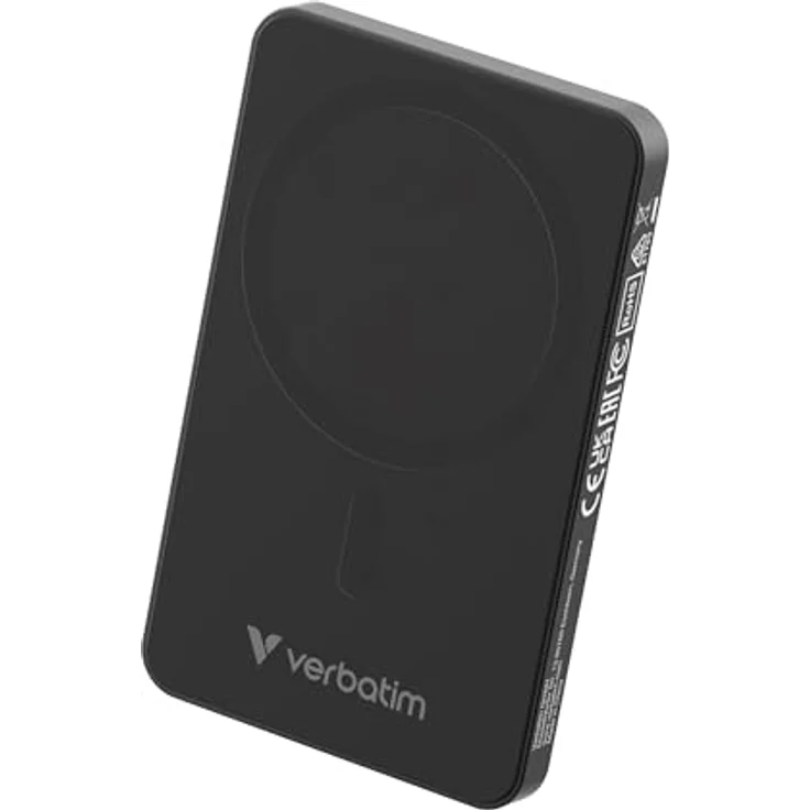 Verbatim Charge 'n' Go Powerbank, 5.000mAh mit Schnellladen PD und kabellosem Laden, USB-C Anschluss, kompakt für unterwegs – Bild 1