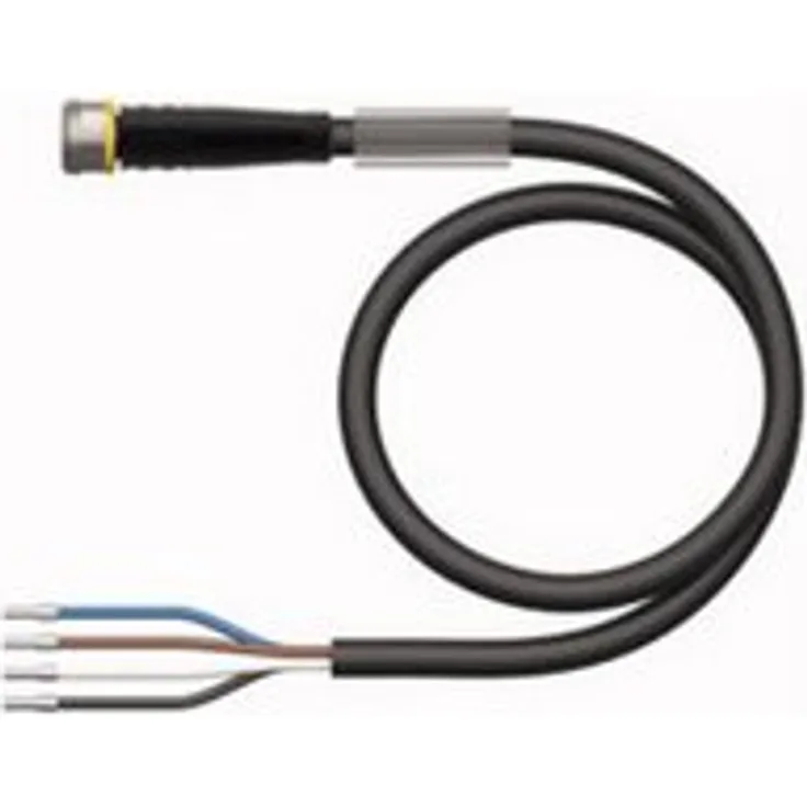 Turck Anschlussleitung PUR PKG4M-5/TXL, Verlängerungskabel 5m, M8-Kupplung, schwarz, IP67/IP69K, chemikalien- und ölbeständig
