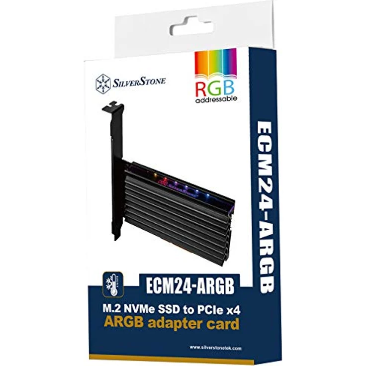 SilverStone SST-ECM24-ARGB - PCI-E Gen4 M.2 Erweiterungskarte mit Kühler, ARGB – Bild 1