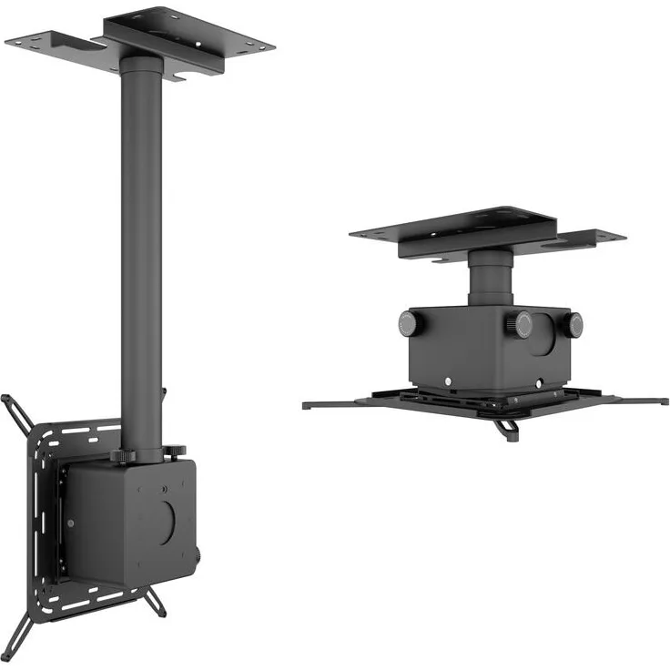 Multibrackets Beamer Deckenhalter HD, Metall, Tragkraft 40kg, Schwarz - Präzise Einstellmöglichkeiten, Kabelmanagement