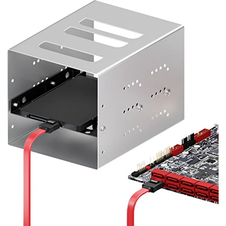 deleyCON [0,5m] S-ATA 3 Kabel - flexibles PREMIUM SATA 3 HDD / SSD Datenkabel mit Clip - 2x Stecker gerade - bis 6 GBit/s - Länge: 50cm / Farbe: Rot – Bild 6