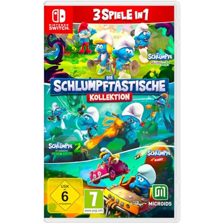 Astragon Die Schlumpftastische Kollektion - 3 Spiele in 1 für Nintendo Switch, Abenteuer & Kart-Rennspiel-Highlights – Bild 1