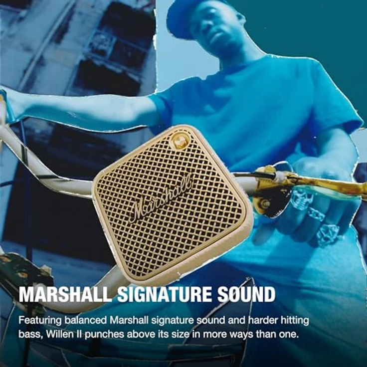 Marshall Willen II, Tragbarer Mono-Lautsprecher, Cremefarben, 10 W, Staub- und wasserfest, über 17 Stunden Akkulaufzeit, integriertes Mikrofon, Bluetooth LE Audio kompatibel – Bild 2