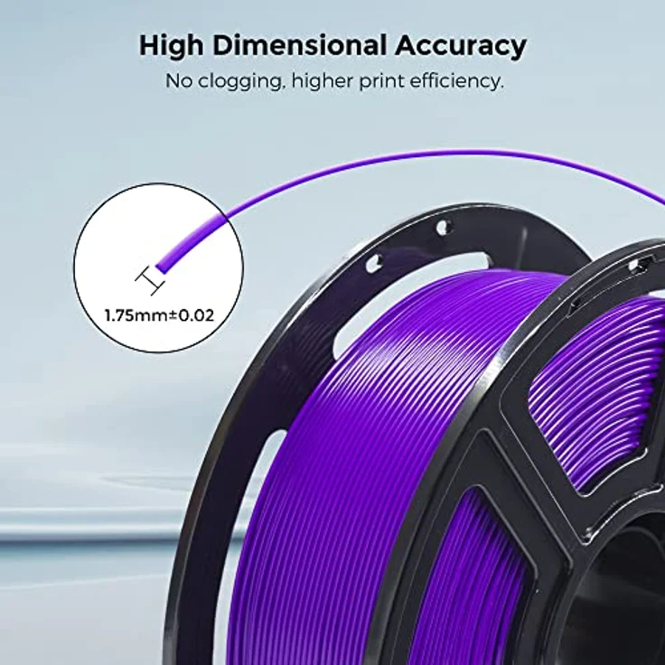 FLASHFORGE PLA PRO 3D-Drucker-Filament, 1,75 mm, 1-kg-Spule, Maßgenauigkeit +/- 0,02 mm, verbesserte Zähigkeit, knäuelfrei, Violett – Bild 5
