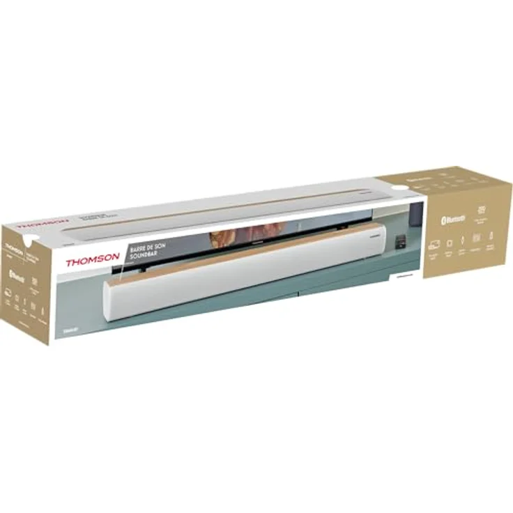 Thomson SB401BT Bluetooth Soundbar, 200 W, weiß mit Holz-Optik, TH389173 – Bild 3