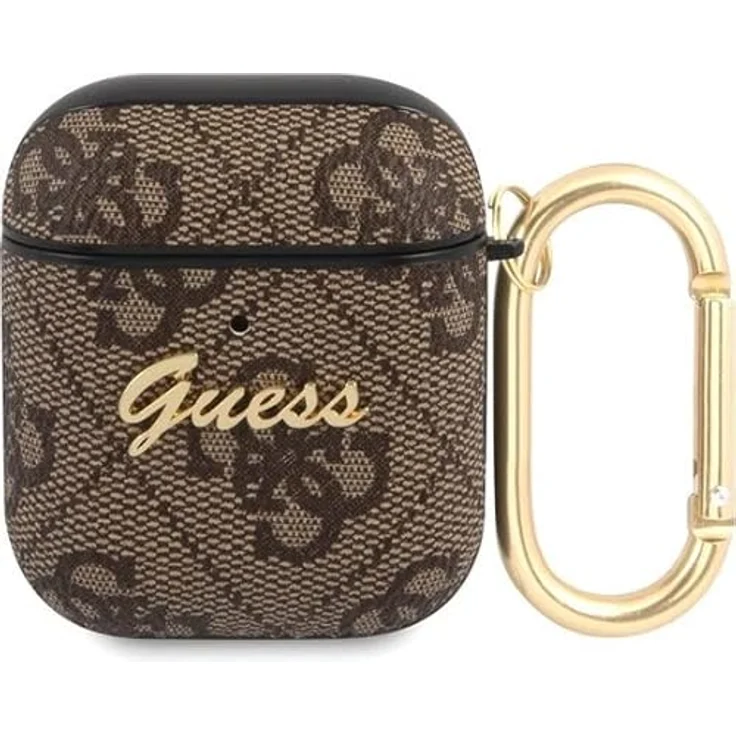 CG MOBILE Guess GUA24GSMW Hülle für AirPods braun 4G Script Metal Collection – Bild 4