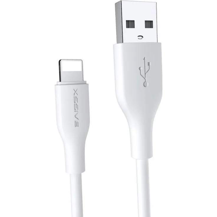 Xssive 2.4A 1 Meter iPhone Datenkabel, USB zu iPhone Schnell-Ladekabel in weiß, Lade- und Synchronisationsfunktion