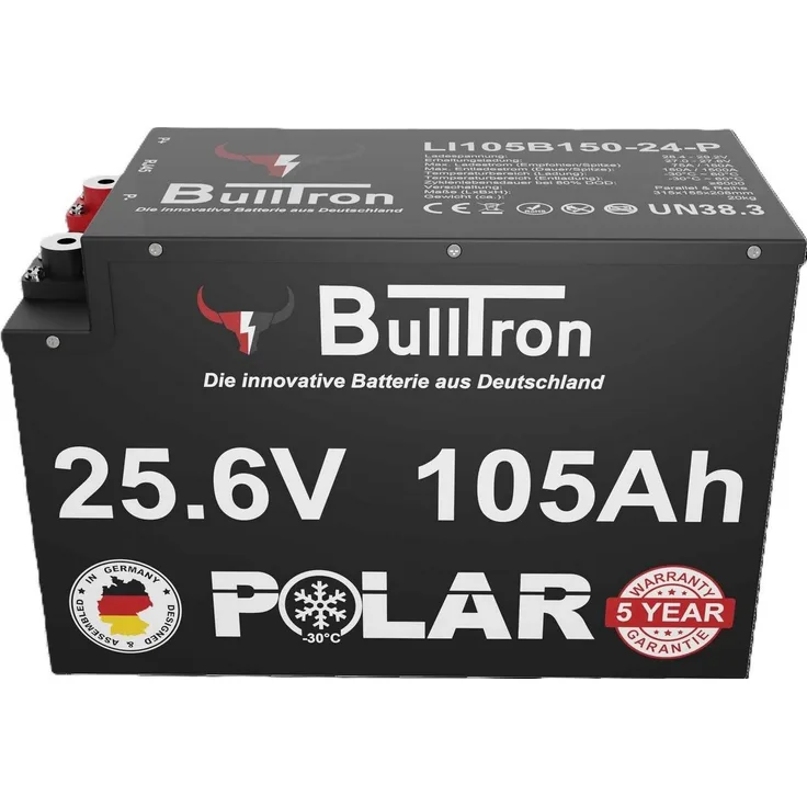 BullTron BullTron Polar 105Ah, Lithium-Eisenphosphat Batterie mit Smart BMS 150A, Bluetooth App, 3500 Zyklen, IP65