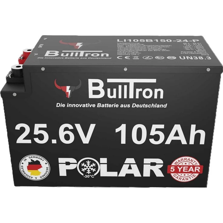 BullTron BullTron Polar 105Ah, Lithium-Eisenphosphat Batterie mit Smart BMS 150A, Bluetooth App, 3500 Zyklen, IP65