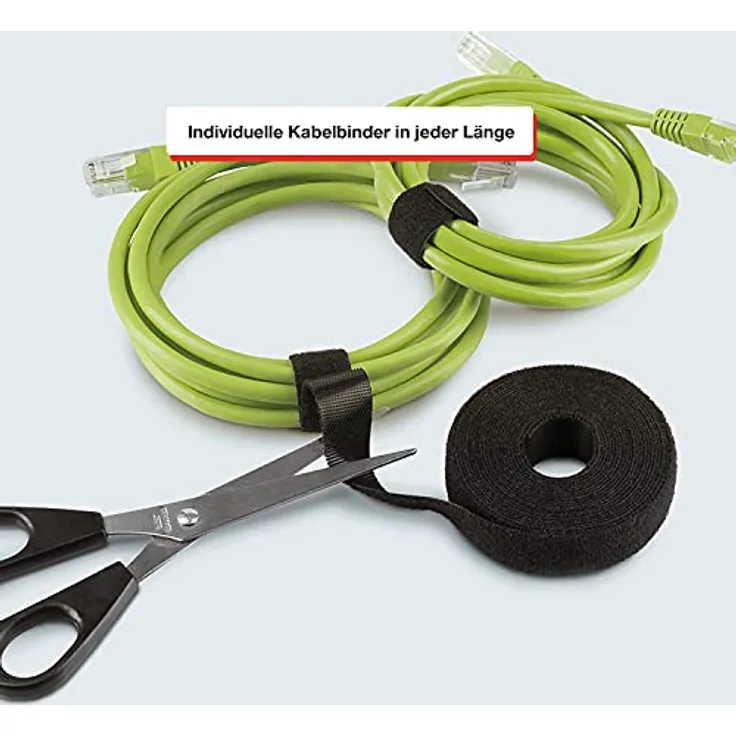 LABEL THE CABLE Klettbandrolle Doppelseitig - Kabelbinder aus Klettband für das Perfekte Kabelmanagement - Velours-Qualität - LTC ROLL STRAP - 25 m x 16 mm - Gelb - PRO 1240