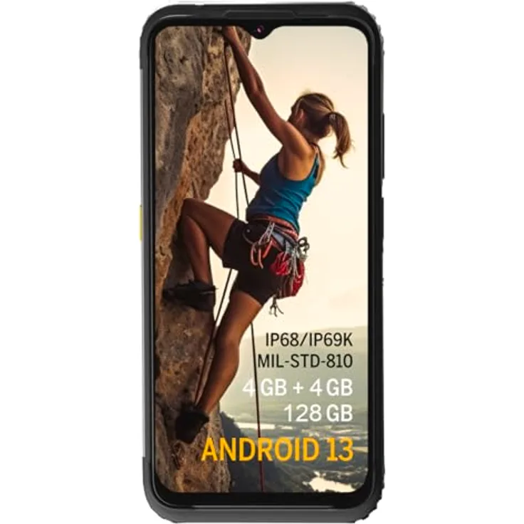 Bea-Fon AGM MOBILE H6 light Smartphone Rugged (128 GB, Schwarz, 6.50", Dual SIM, 50 Mpx, 4G), Smartphone, Schwarz