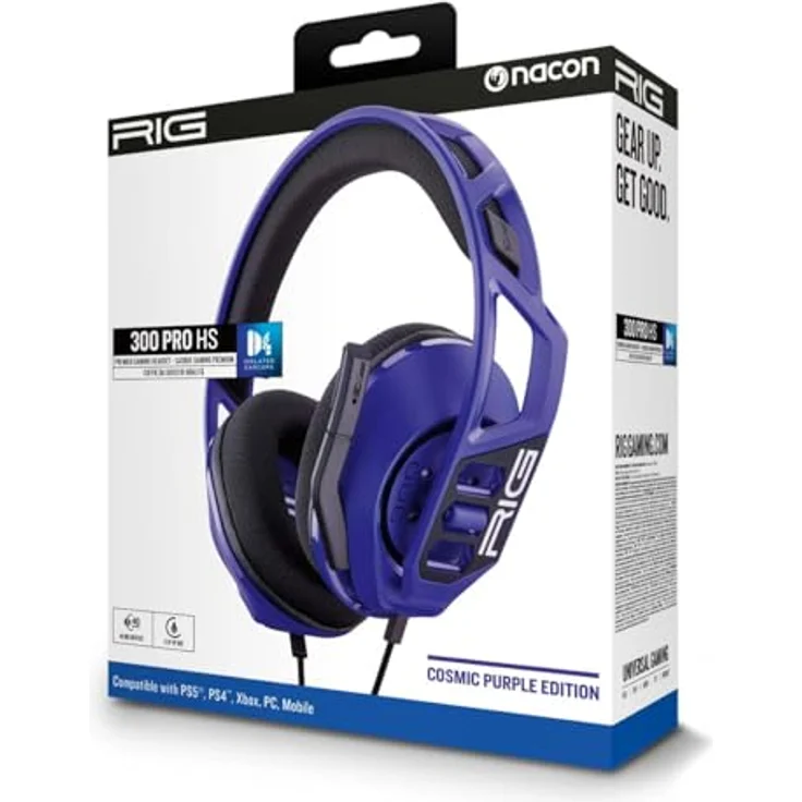 NACON Cuffie gaming 300 PRO HS, Offizielles PlayStation Headset mit 40 mm Lautsprechern und aufklappbarem Mikrofon, schwarz – Bild 3