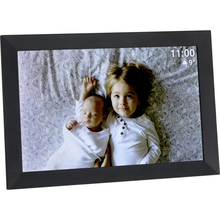 TFA FRAMEO (10.10"), Digitaler Bilderrahmen, Schwarz mit WLAN Übertragung und 10,1 Zoll Touchdisplay