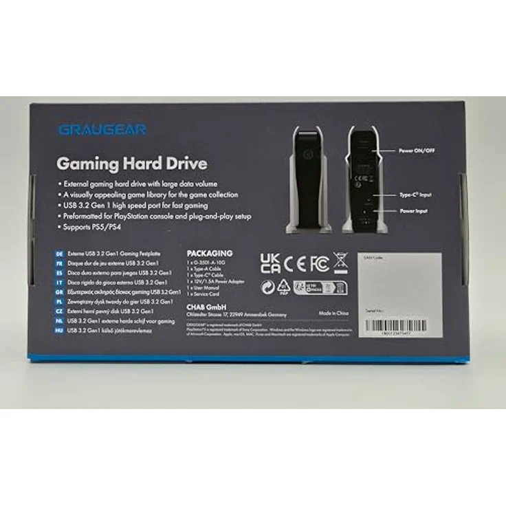 Graugear G-3501-A-10G (4 TB), Externe Festplatte mit blitzschneller USB 3.2 Type-C (Gen2) Verbindung – Bild 4