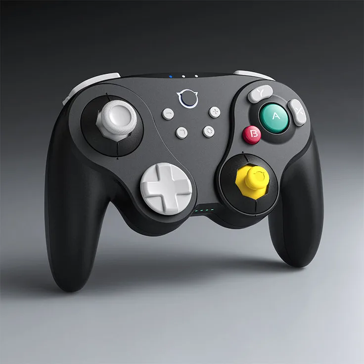 NYXI Warrior Switch 1 & 2 Controller, Gamepad mit Hall Effect Sticks, Optischen Switches, 6-Achsen Gyro, HD Rumble und 900 mAh Akku, schwarz