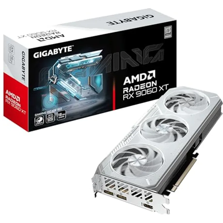 Gigabyte Radeon RX 9060 XT Gaming OC ICE, Grafikkarte mit 16 GB GDDR6, 2xHDMI und DirectX 12 Unterstützung