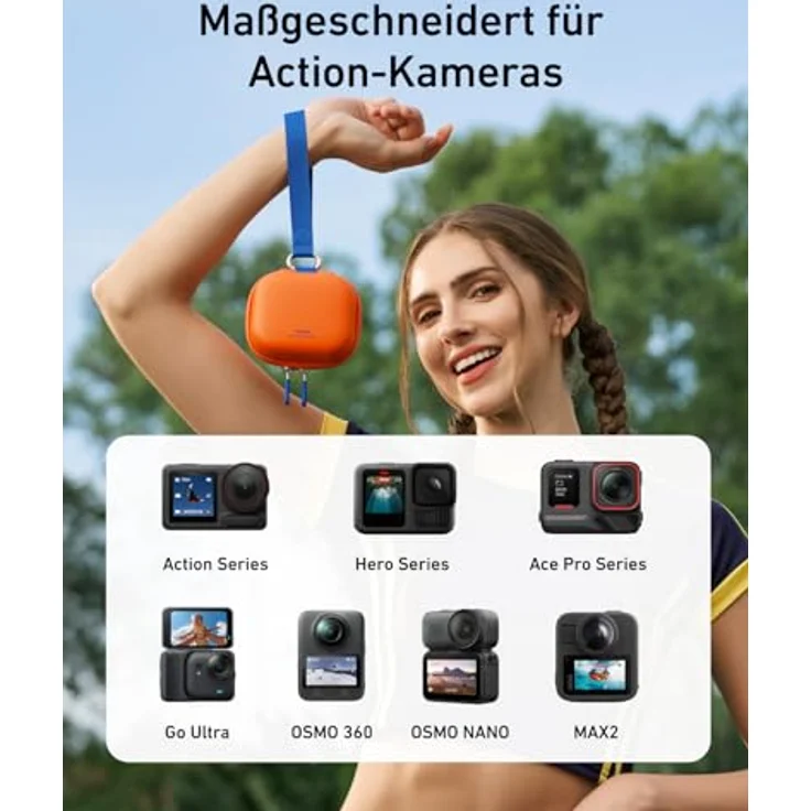 TELESIN Telesin DisAdv EVA Mini-Transporttasche für Sportkameras, hartes EVA-Case, orange – Bild 3