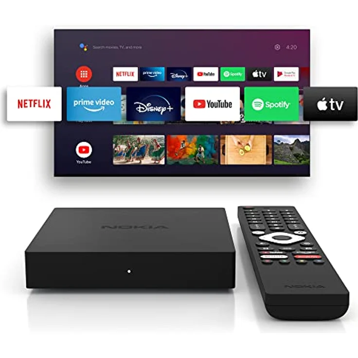 Nokia Streaming Box 8010, Android TV (Chromecast, HDMI, H.264, HEVC H.265, Netflix, Prime Video, Disney+), Schwarz – Bild 2