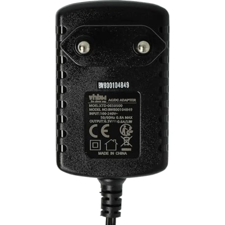 vhbw Netzteil für Gigaset SL450A, S850, SL910, SL910A, SX670 ISDN, SX675, SL400A, SL780, SL785, schwarz, 10 cm, AC/DC Adapter 6,5 V / 0,6 A – Bild 5