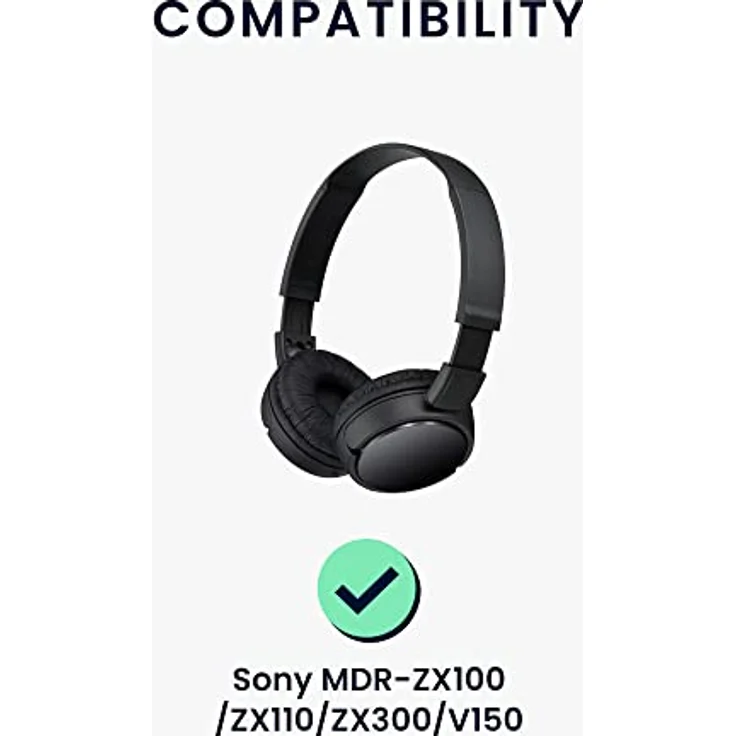 kwmobile Kopfhörer (2x Ohrpolster für Sony MDR-ZX100-ZX110-ZX300-V150 - Kunstleder Ersatz Ohr Polster für Overear Headphones) – Bild 3