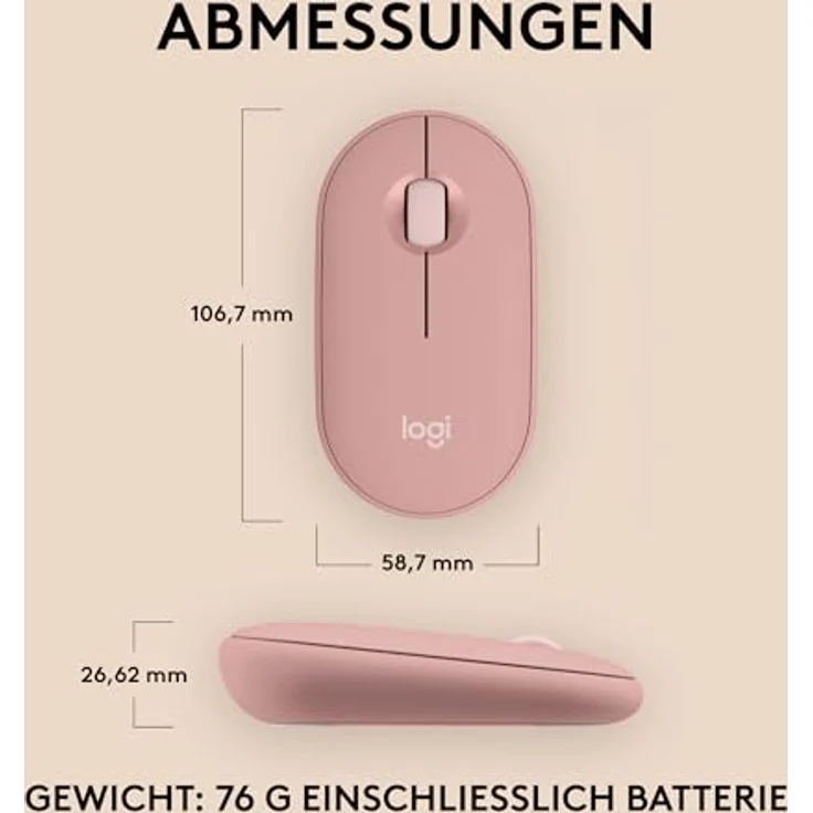 Logitech M350s Maus (Bluetooth, 4.000 DPI, Energiesparmodus) in Pebble Mouse 2 Design, recycelter Kunststoff, Blau – Bild 9