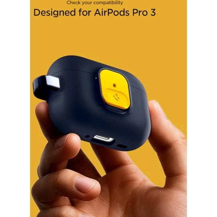 Spigen Nano Pop Hülle Case für AirPods Pro 3. Generation (2025), Blaubeer Navy, mit Secure Lock Clip und Karabiner – Bild 2