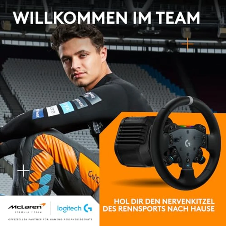 Logitech G RS50 System, 3-teiliges Sim-Racing-Lenkrad-Setup mit 8 Nm Direktantrieb, 13 Tasten Wheel Hub und 28 cm RS-Rundrad – Für PS5/PS4/PC - Schwarz – Bild 2