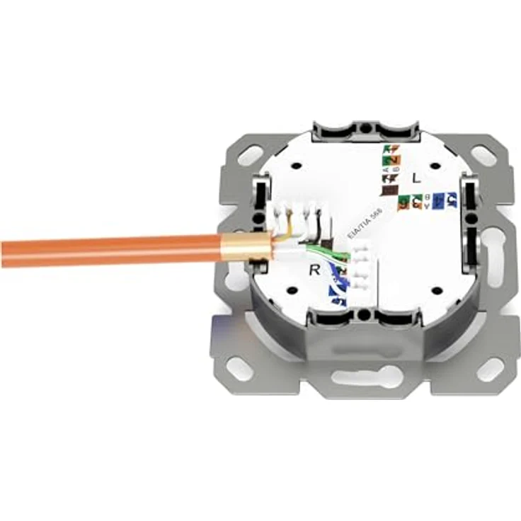 Digitus CAT 6A Anschlussdose, geschirmte RJ45-Buchse für professionelle Netzwerkverkabelung, weiß RAL 9003 – Bild 5