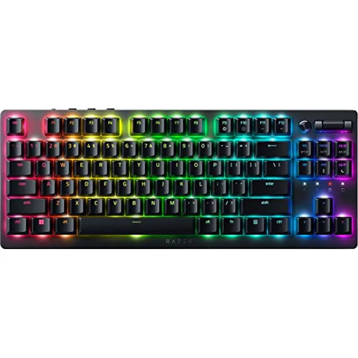 Razer DeathStalker V2 Pro Tenkeyless (Red Switch) - Kabellose Optische Low-Profile-Gaming-Tastatur (Lineare Optische Switches, HyperSpeed Wireless, Bluetooth 5.0) QWERTZ DE-Layout | Schwarz
