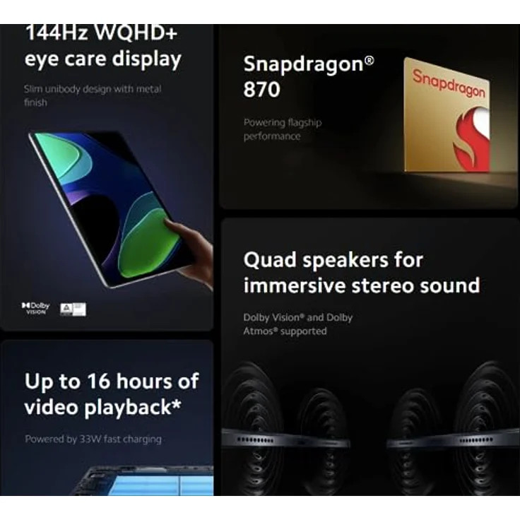 Xiaomi Pad 6, 11" Display, 8GB RAM, 256GB, WiFi, Graphitgrau – Bild 2