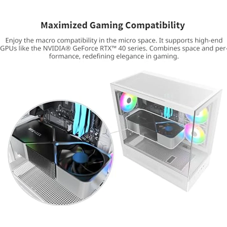 Montech XR Midi-Tower, Tempered Glass - weiß, PC-Gehäuse mit gutem Airflow, für Mainboards bis ATX, Radiatoren bis 360 mm möglich, drei 120-mm-PWM-ARGB-Lüfter vorinstalliert – Bild 5