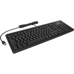KeySonic KSK-8008U-IP, Kabelgebundene Wasserdichte Tastatur nach Schutzklasse IPX7, Schwarz, USB-A- und PS2-Anschluss, Membrantechnologie