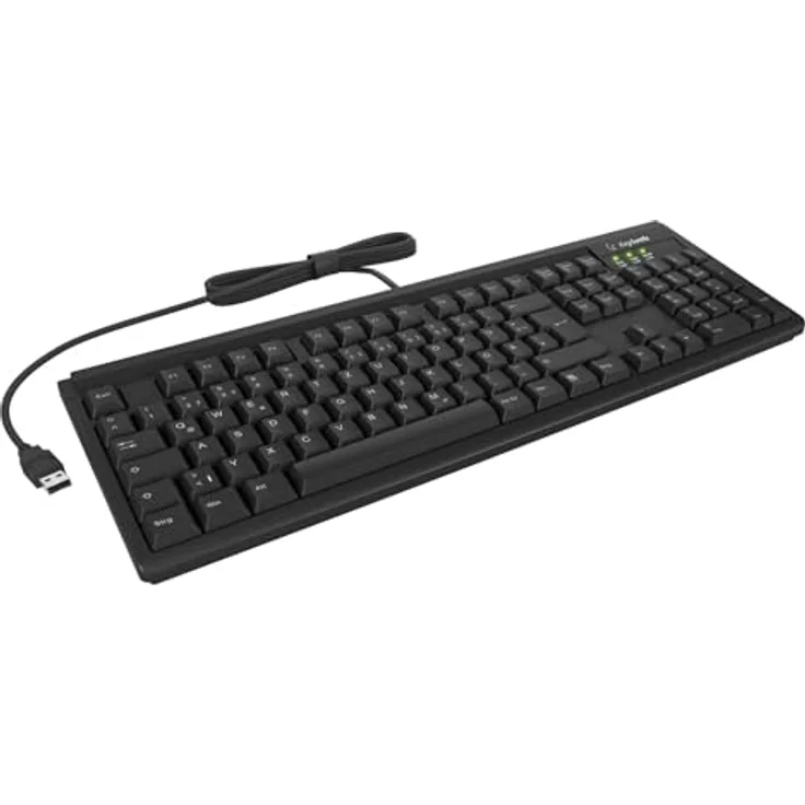 KeySonic KSK-8008U-IP, Kabelgebundene Wasserdichte Tastatur nach Schutzklasse IPX7, Schwarz, USB-A- und PS2-Anschluss, Membrantechnologie – Bild 1