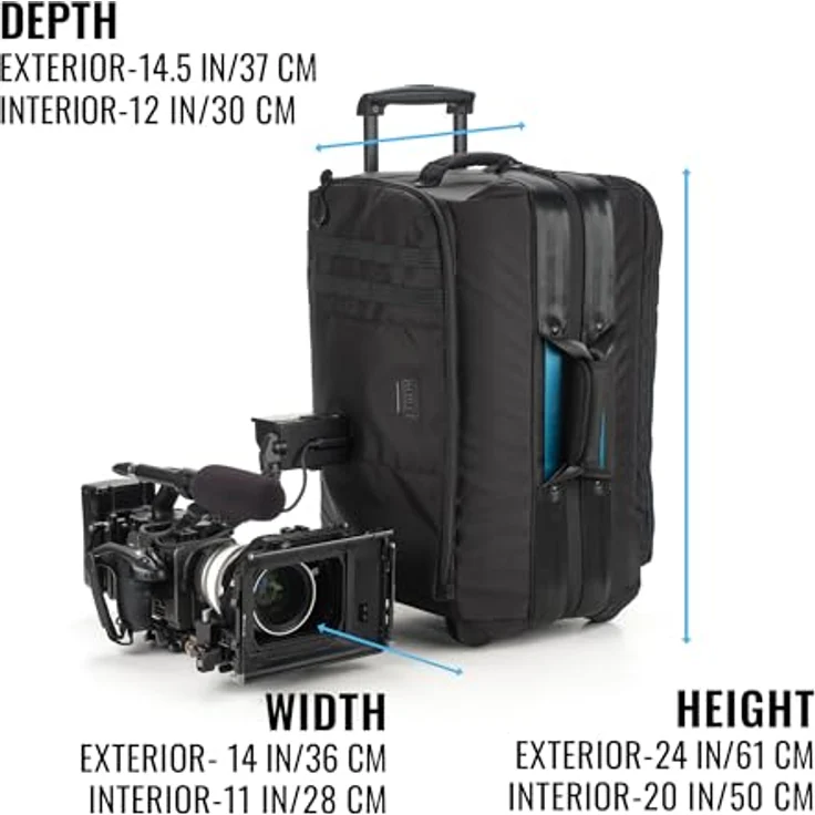 Tenba Trolley Video Cineluxe 24 (V2), professionelle Kameratasche für Camcorder und Kinokameras, schwarz, mit Bluetooth-Tracker und austauschbaren Rädern – Bild 2