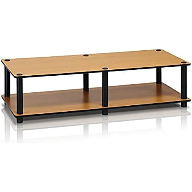 Furinno Just TV Ständer, Holz, Hellkirsche/Schwarz, Breit 41.3"(W) x10.9(H) x15.6(D)